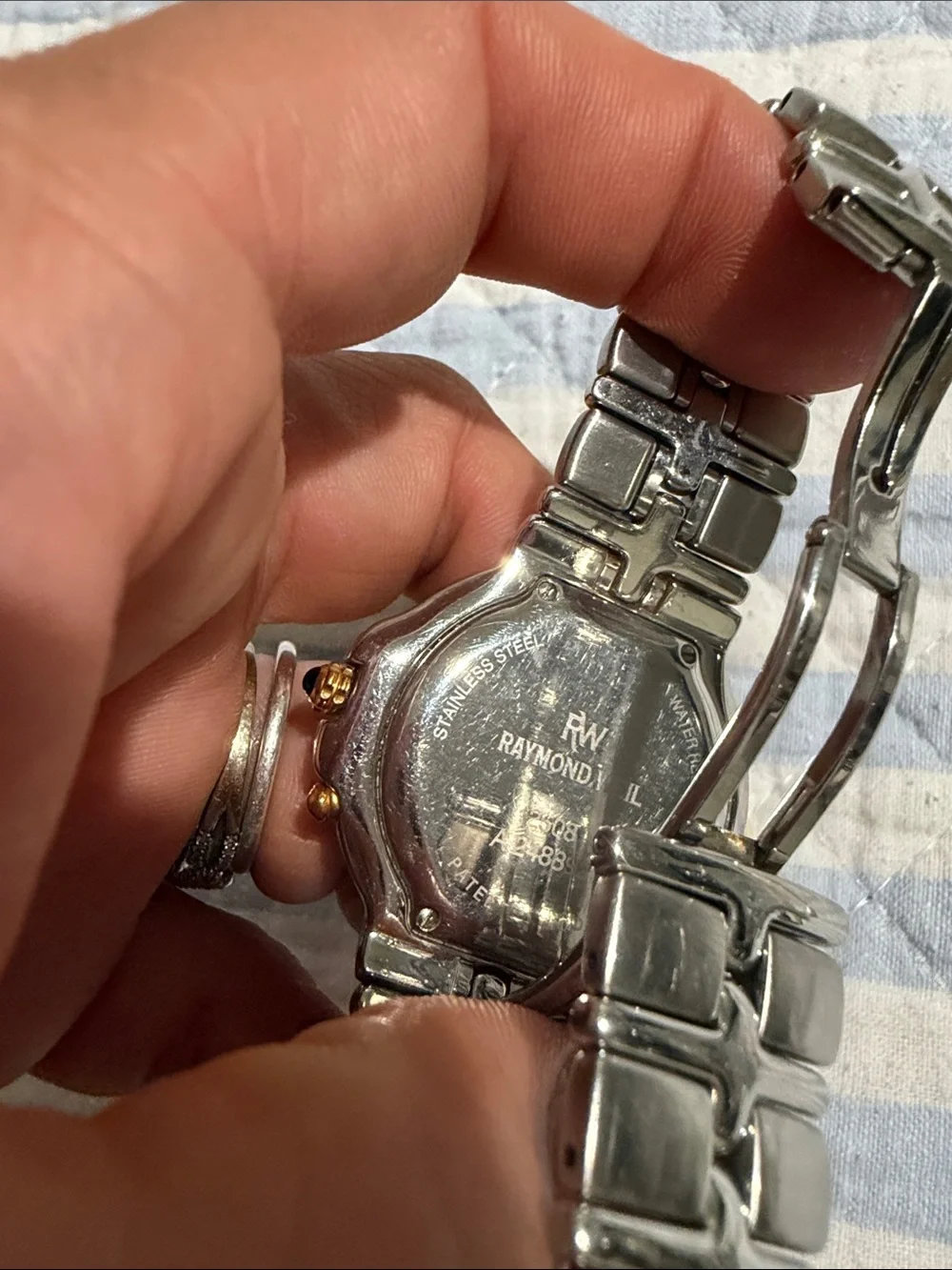 Raymond Weil Two-Tone Silver and Gold Parsifal Watch with White Dial